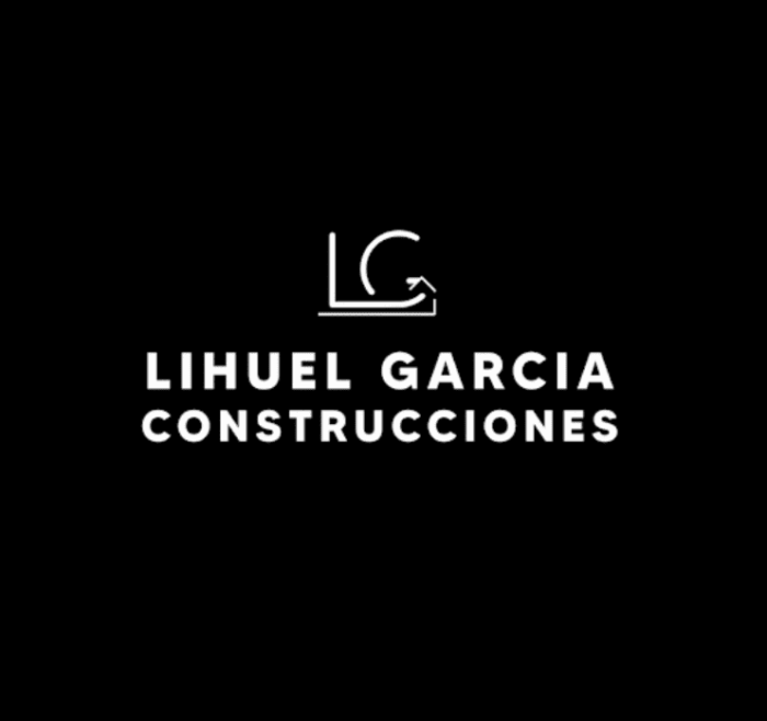 Logo de construccion de tingaldos en san rafael. Negro con letras blancas
